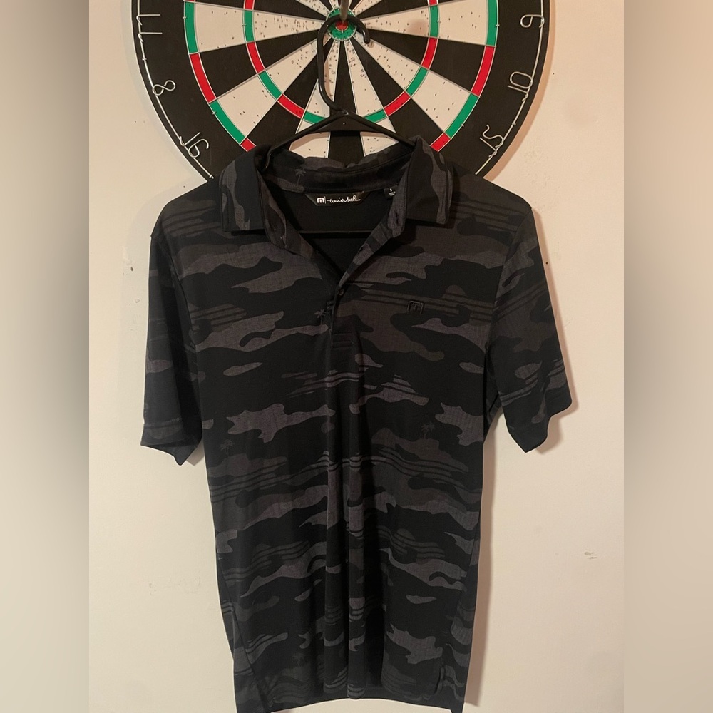 Travis Matthew Black camo polo golf shirt